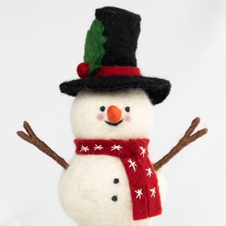 The Winding Road - Wholesale Christmas Decoration - Christmas Decor - Felt Snowman - Red Scarf2