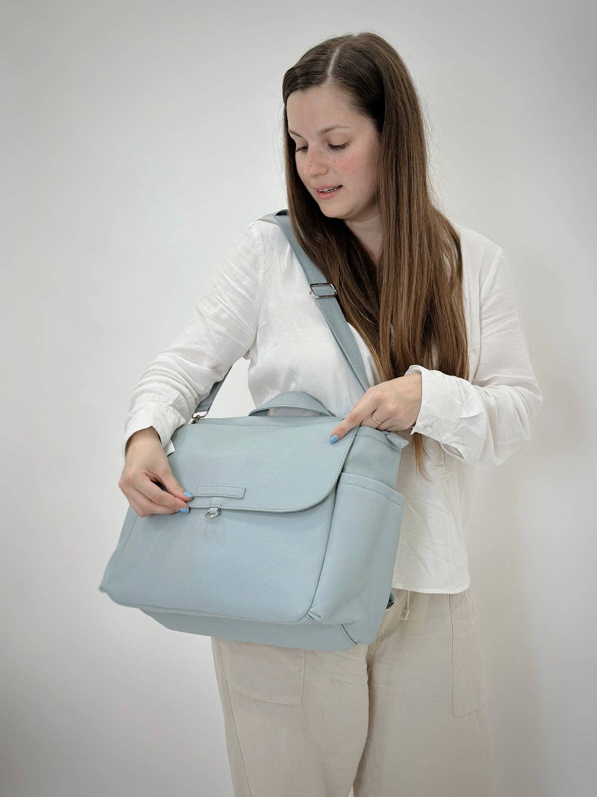 Nenina & Co - Wholesale Diaper Bag - Baby - MIREM By Nenina & Co Dusty Blue Maternal Bag + Gift Changer16