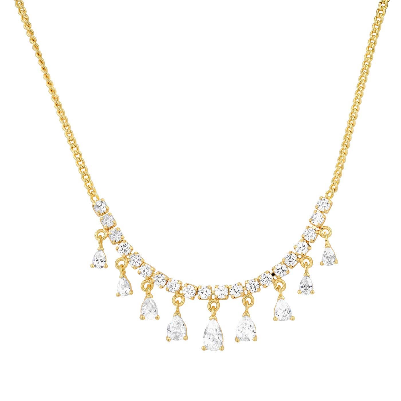 Gold Dangling CZ Bib Necklace for wholesale on Faire0