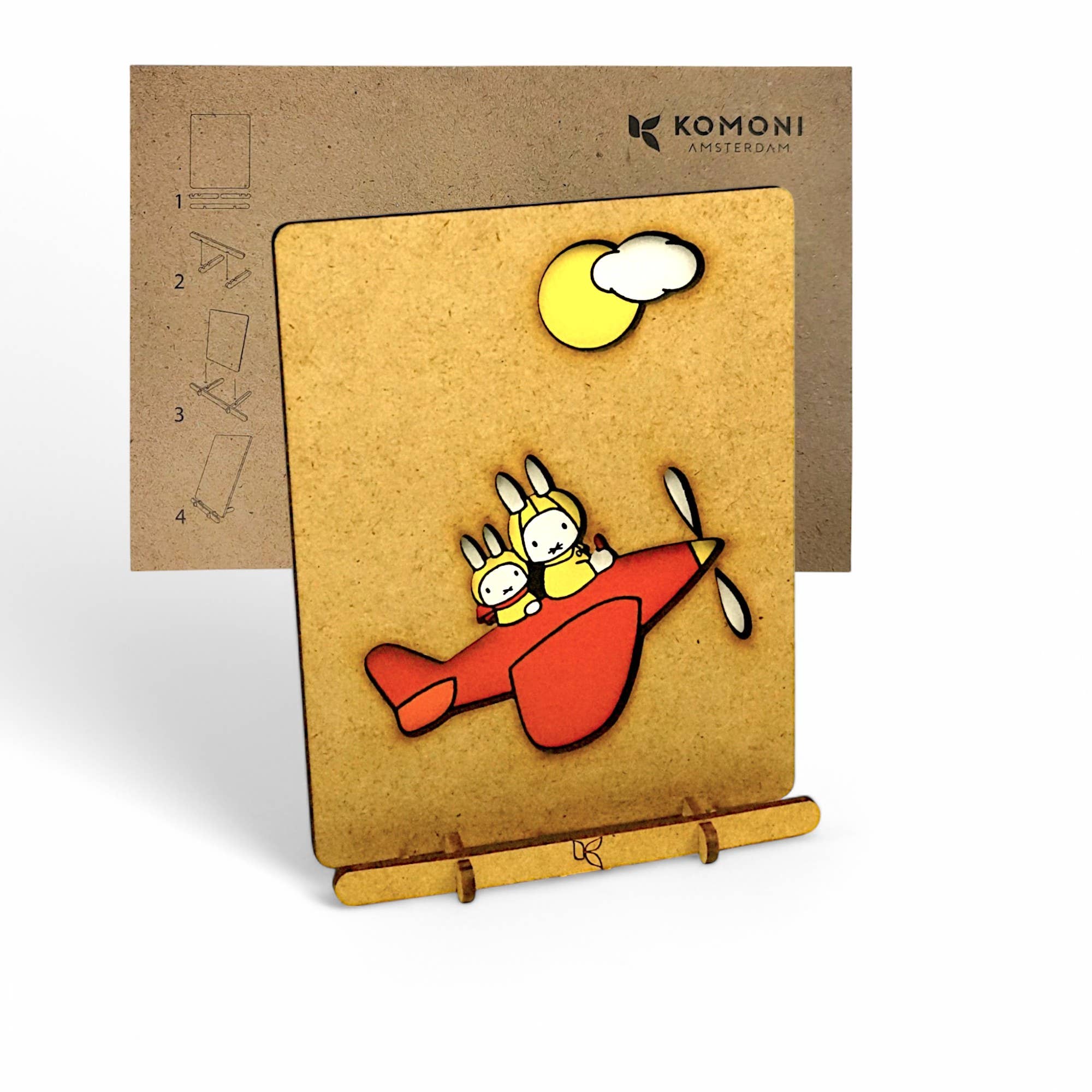 KOMONI Amsterdam – wholesale Postcard – Miffy in a plane Pop-up Card0