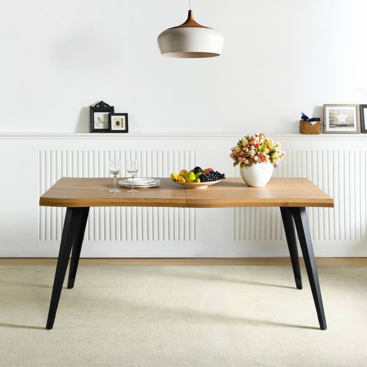 39F Inc. - Wholesale Side Table - 63in Natural Rustic Wood Live Edge Dining Table for 6 people