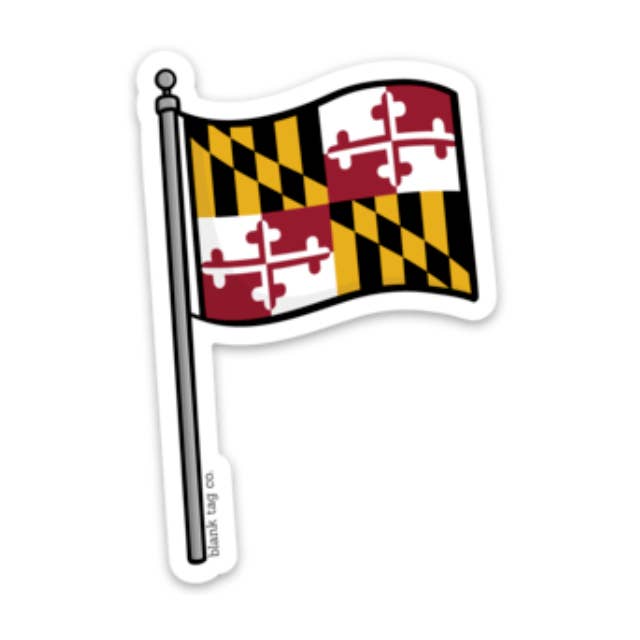 Blank Tag Co.® Maryland Flag Waterproof Sticker for wholesale by Blank Tag Co. Stickers - Waterproof Stickers