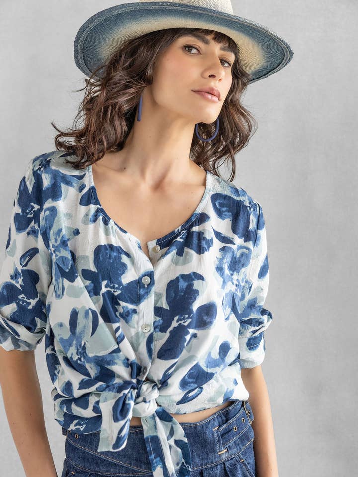 Florian Print Tunika Tunika Topp för wholesale av Komil