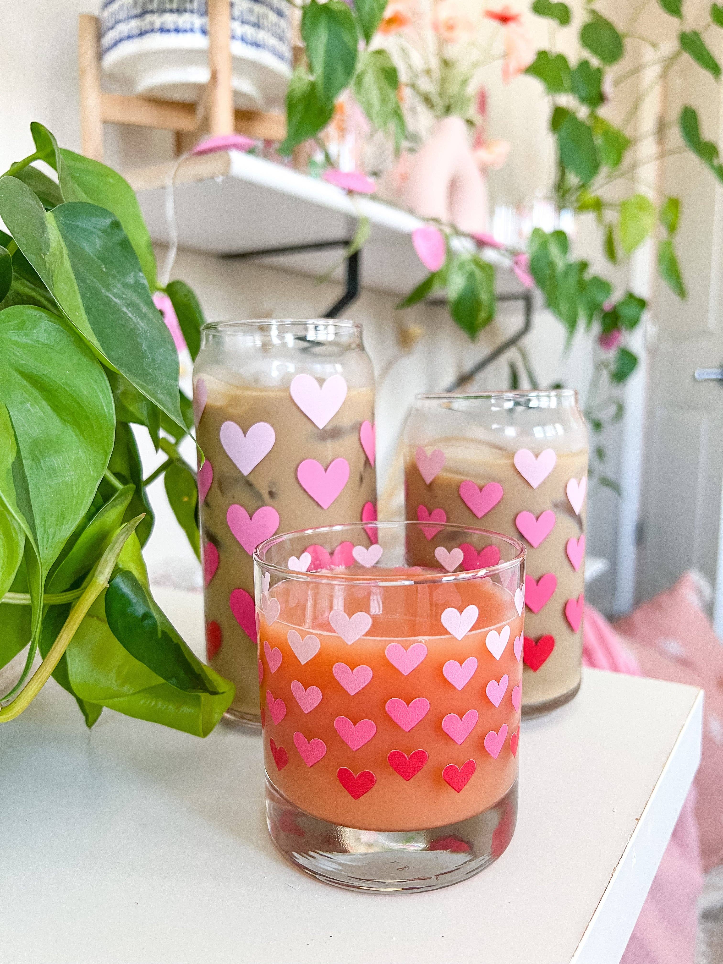 Hart and Flora Shop - Wholesale Cocktail/Liquor Glass - 11oz Red Hearts Cocktail Glass3