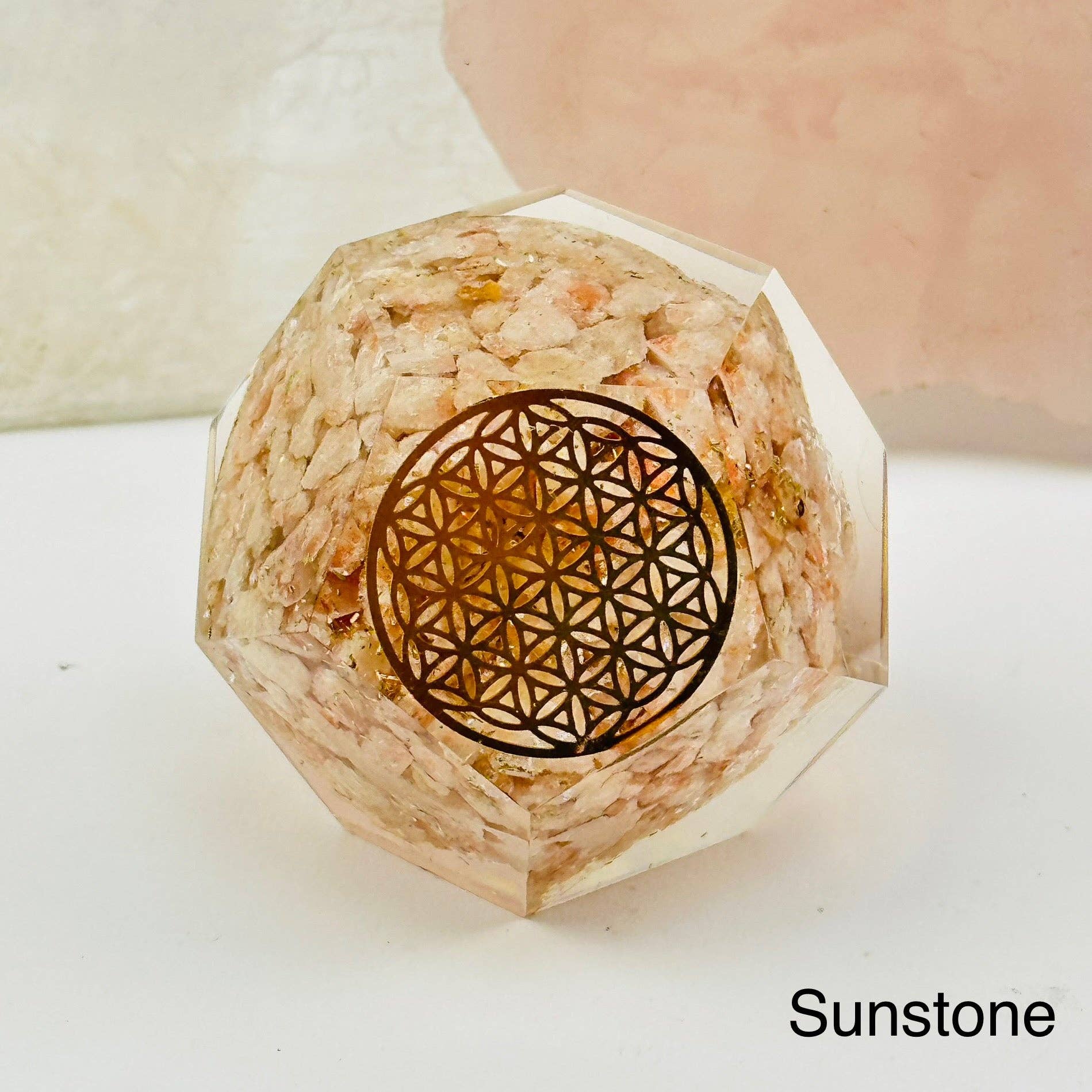 Rock Paradise – wholesale Spiritual stone/crystal – Crystal Orgone Dodecahedron with Flower of Life8