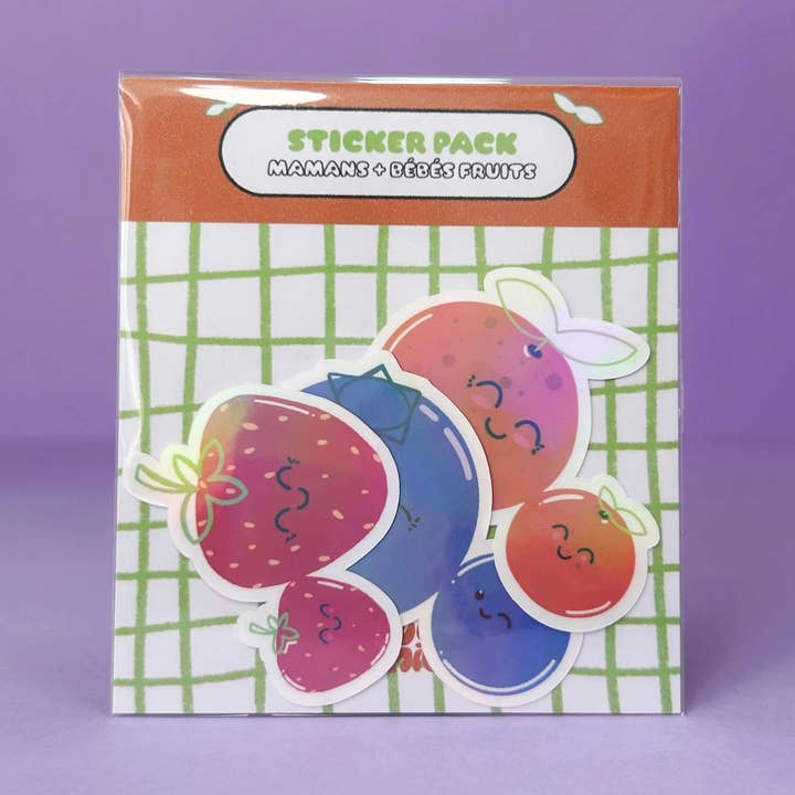 Klistermärkespaket frukter för wholesale av bloomie