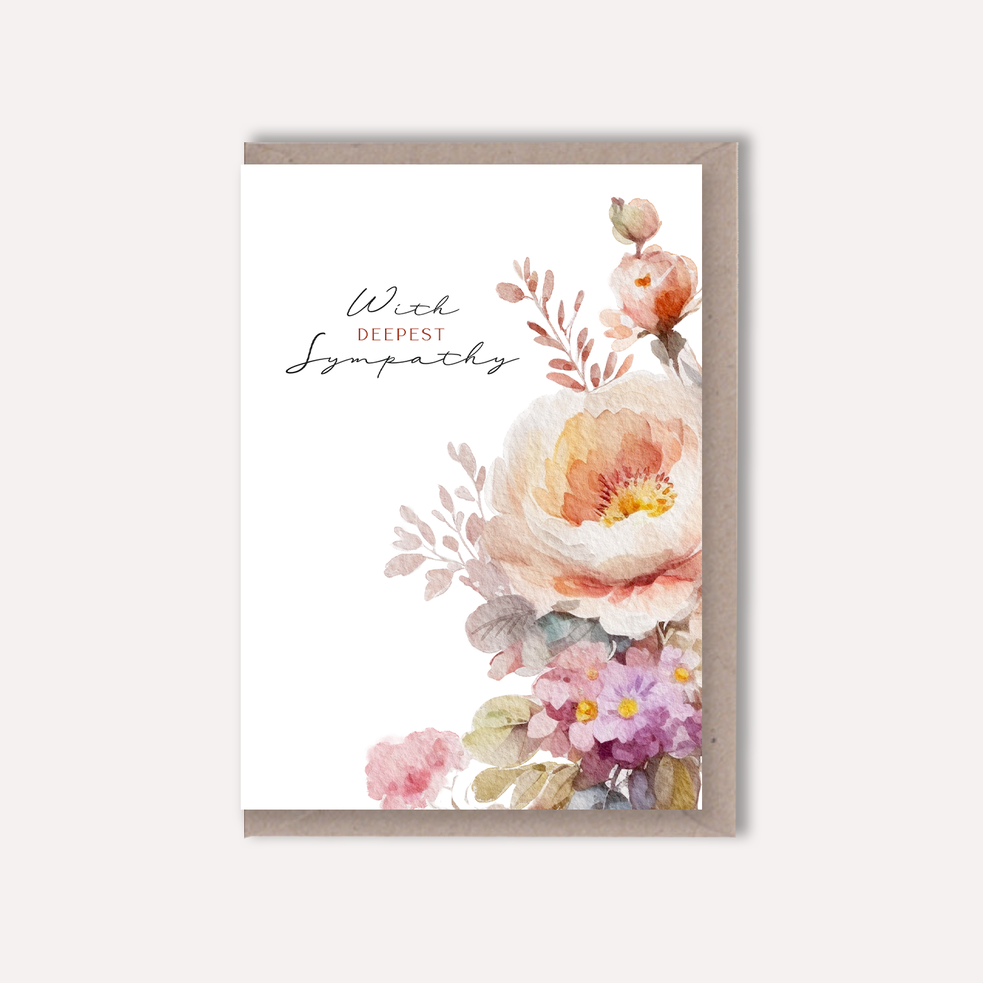 Scattered Seed Co - Vente Carte de condoléances - Carte de condoléances florale de printemps - Avec nos plus sincères condoléances0