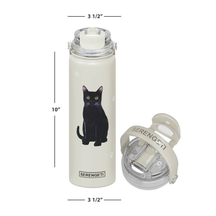 E&S Pets - Venta al por mayor Botellas de agua - Black Cat, botella de agua de acero inoxidable, 24 onzas, a prueba de fugas1