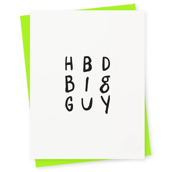Big Guy Letterpress Birthday Card for wholesale by 417 Press