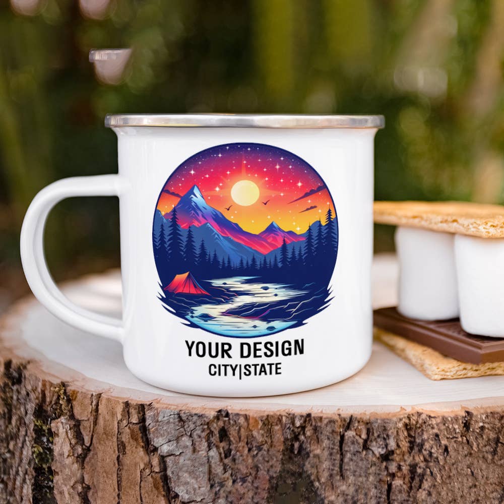 Loftipop - Wholesale Coffee Mug - Your Custom Design or Logo on a 12oz or 16oz Enamel Camp Mug3
