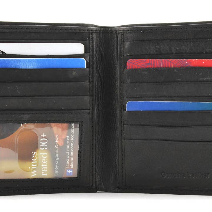 Leather Impressions Inc – Carteira – Homem por atacado – Hipster de couro de vaca de grão superior Bacci W/89821