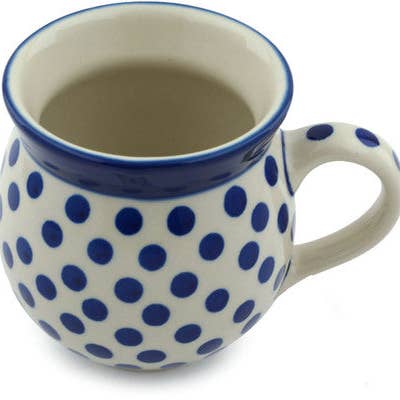 Bubble Mug 12 oz Polka Dot Delight Theme for wholesale by Polmedia Polish Pottery