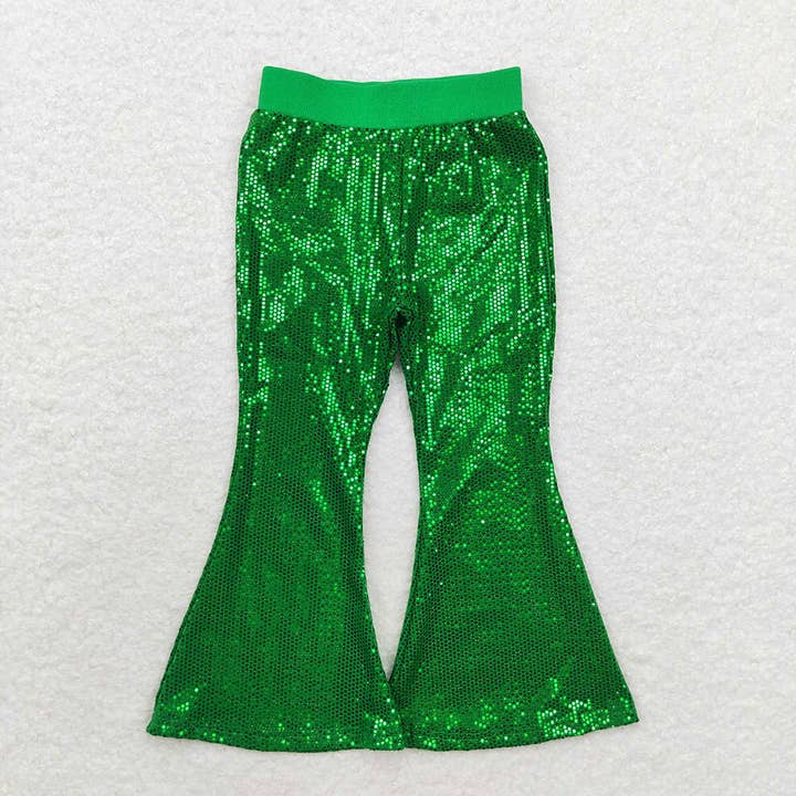 Aier Wholesale - Wholesale Pants - Kids - Baby Girls Colorful Sequin Sparkle Bell Bottom Pants