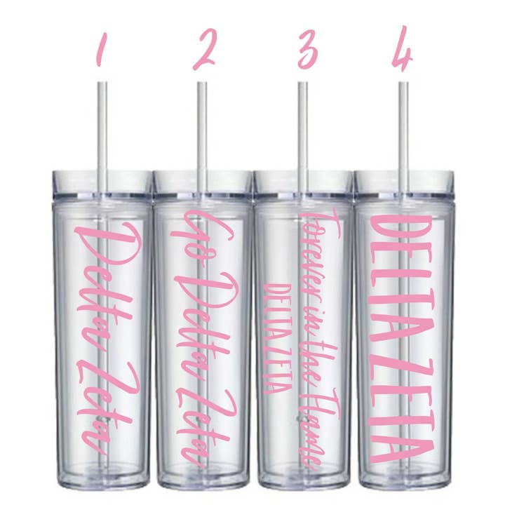 Delta Zeta Sorority Tumbler Cup, Water Bottle for wholesale by Golden Sol Collective