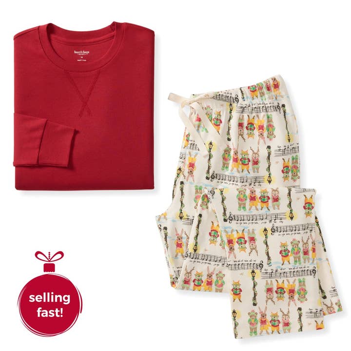 Burt's Bees Baby - Wholesale Sleepwear Set - Unisex - Mens Sweet Carolers Matching Family Pajamas