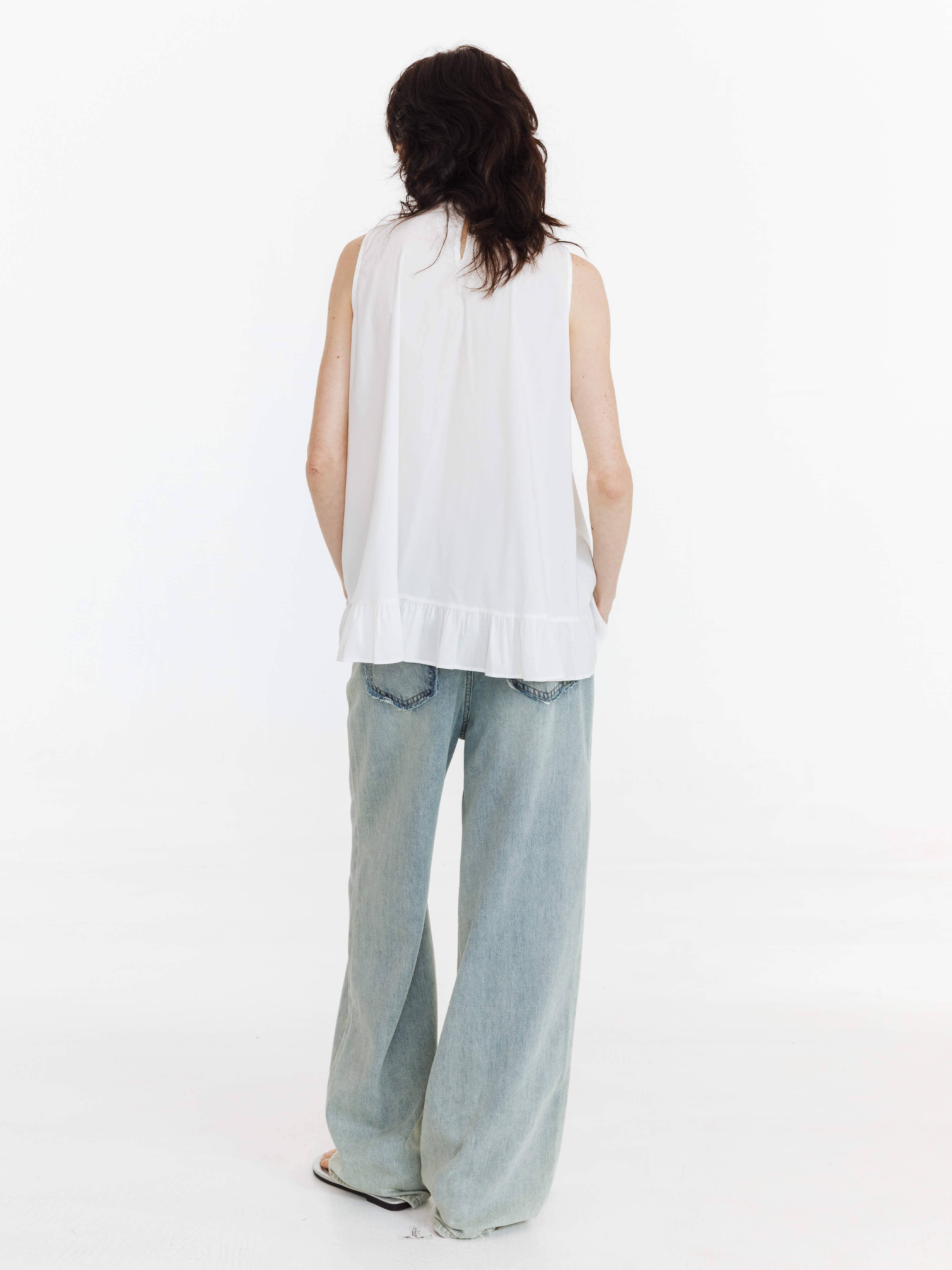 CUBIC - Wholesale Blouse - Women's - Ruffle Stand Collar Tie A-line Tank Top16