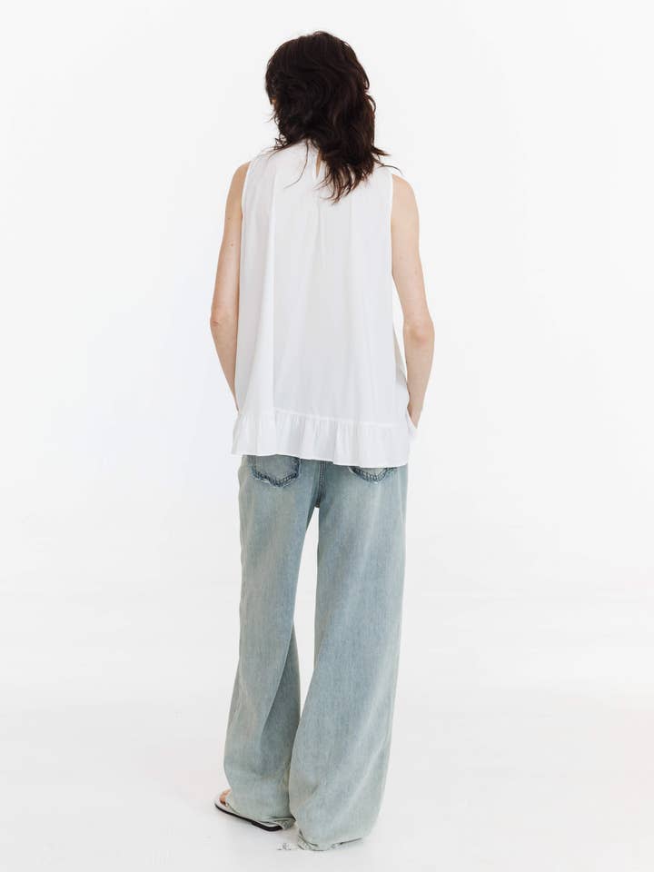 CUBIC - Wholesale Blouse - Women's - Ruffle Stand Collar Tie A-line Tank Top16