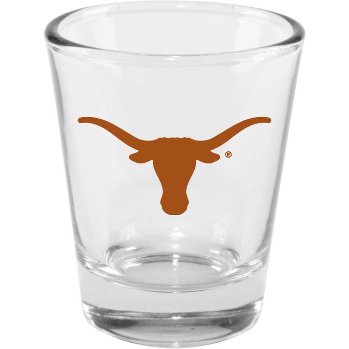 2oz Clear Collector Glass, Texas Longhorns for wholesale by The Memory Company