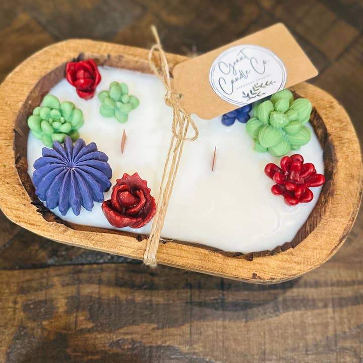 Succulent Dough Bowl Soy Candle- Bergamot Breeze for wholesale by Grant Candle Co.