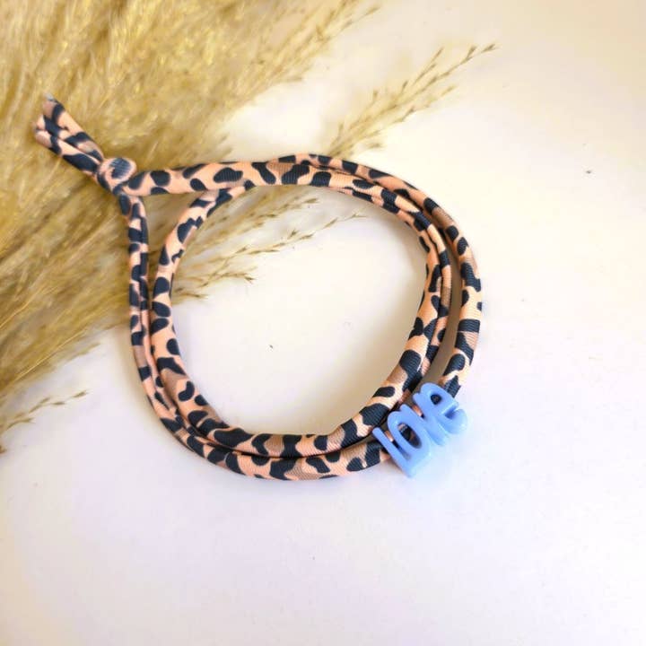 Leopard love blå wraparmbånd for engroshandel hos Ibiza Boutique