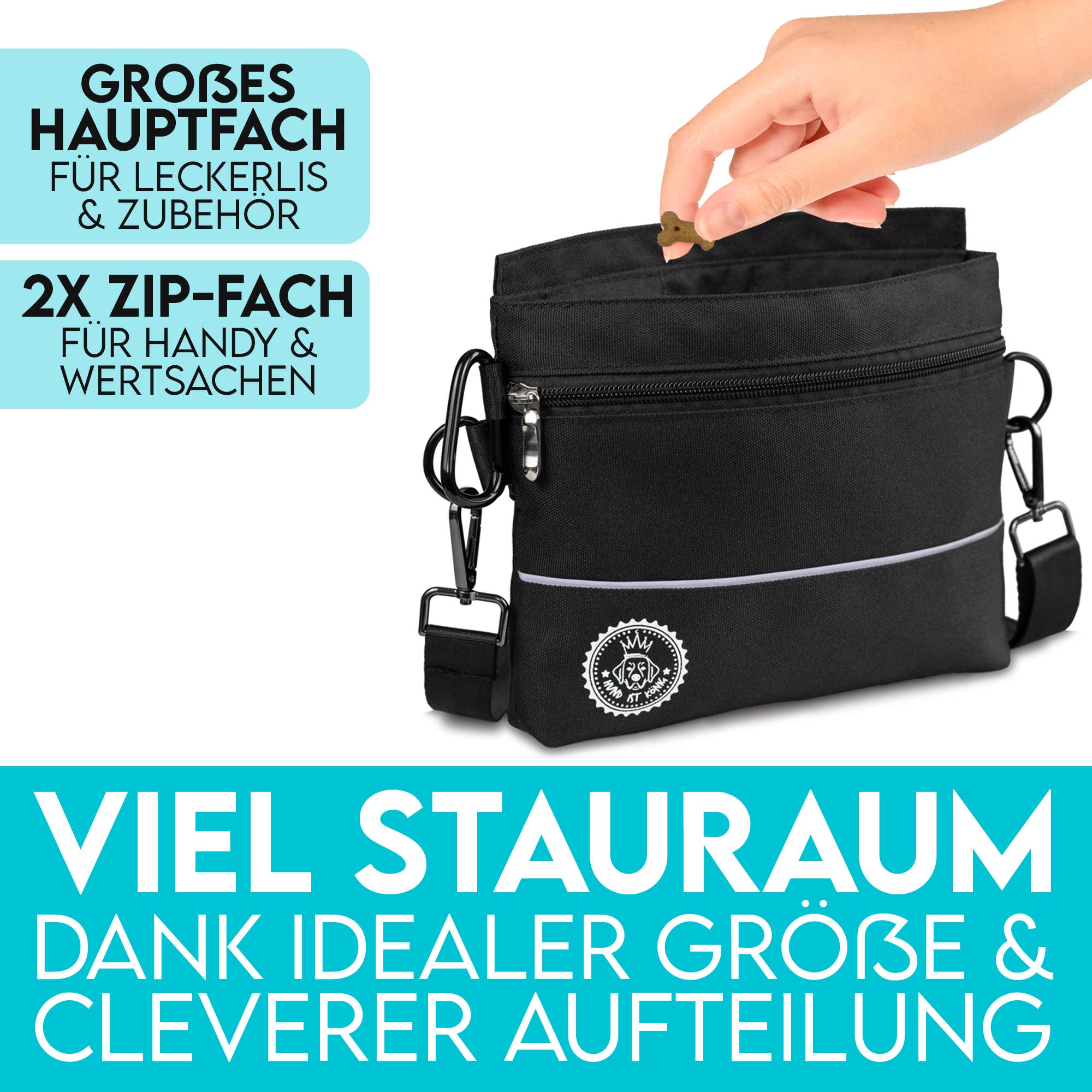 H.I.K. GmbH - Wholesale Pet Treat Bag - Dog - HUND IST KÖNIG® dog treat bag with magnetic closure2