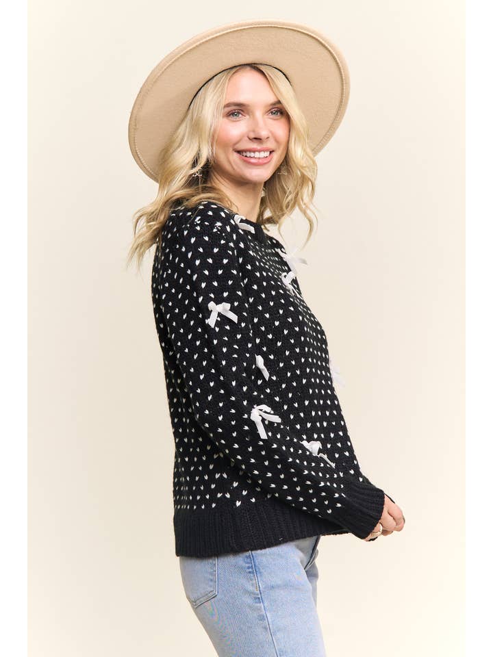 Madelyn - Wholesale Knit Sweater - Women's - LESW4122- KNIT SWEATER WITH BOW ACCENTS18