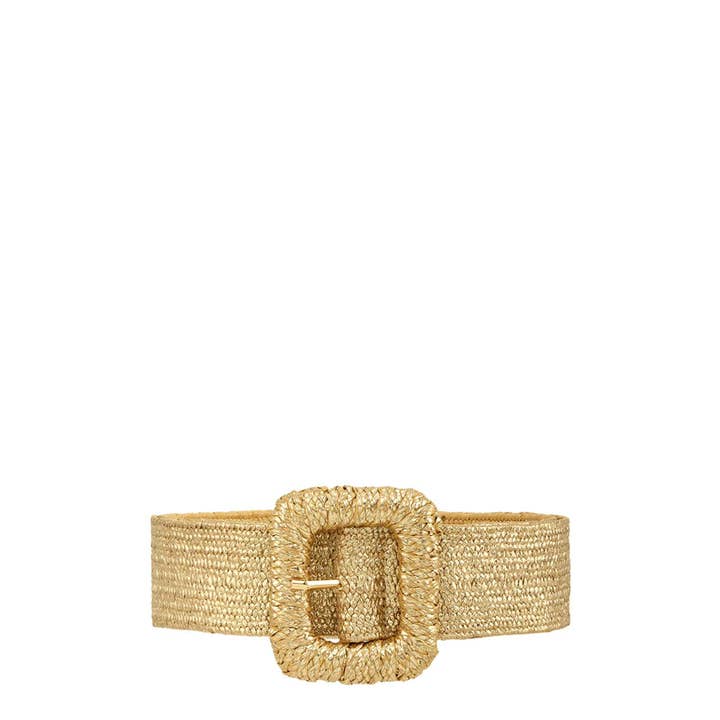 anbfashion – wholesale Belt – Women's – Square Buckle Metallic Feel Women's Straw Belt