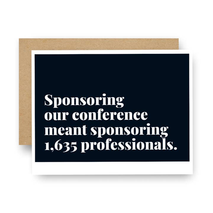 Sponsoring Our Conference Custom Notecard for wholesale by Careerlog