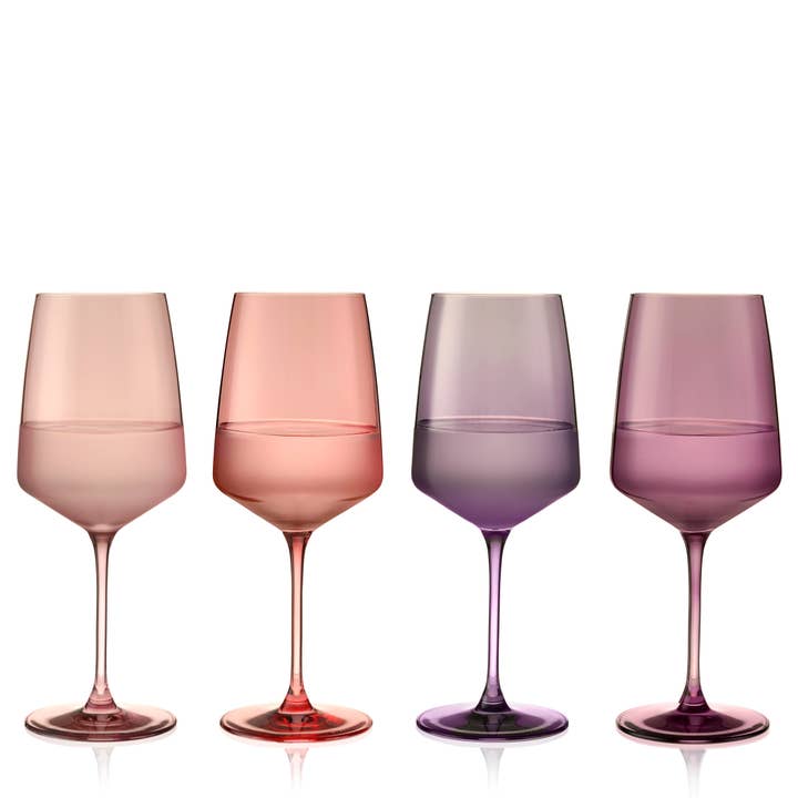 Viski - Wholesale Wine Glass - Reserve Nouveau Crystal Wine Glasses in Moonrise, Set of 4