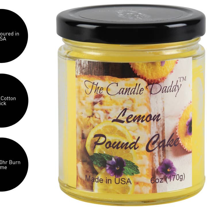 The Candle Daddy - Wholesale Jar/Filled Candle - Lemon Pound Cake - Sweet Lemon 6oz Jar Candle1