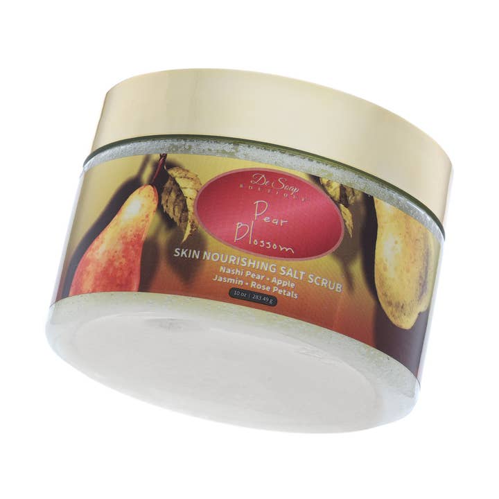 Pear Blossom Skin Nourishing Salt Scrub for wholesale by De Soap Boutique TM