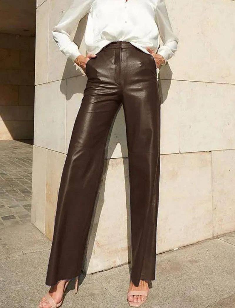 safistyle - Wholesale Pants - Women's - High Waist PU Leather Pants9