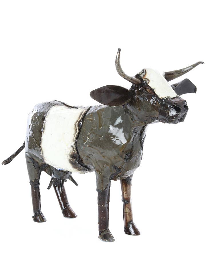 Dairy Cow Recycled Oil Drum Sculpture for wholesale by Swahili | AFRICAN MODERN