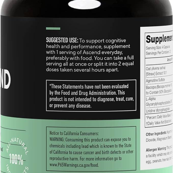 Legion Athletics, Inc. - Wholesale Oral Supplement/Vitamin - Legion Athletics Ascend Nootropic - 30 Serv