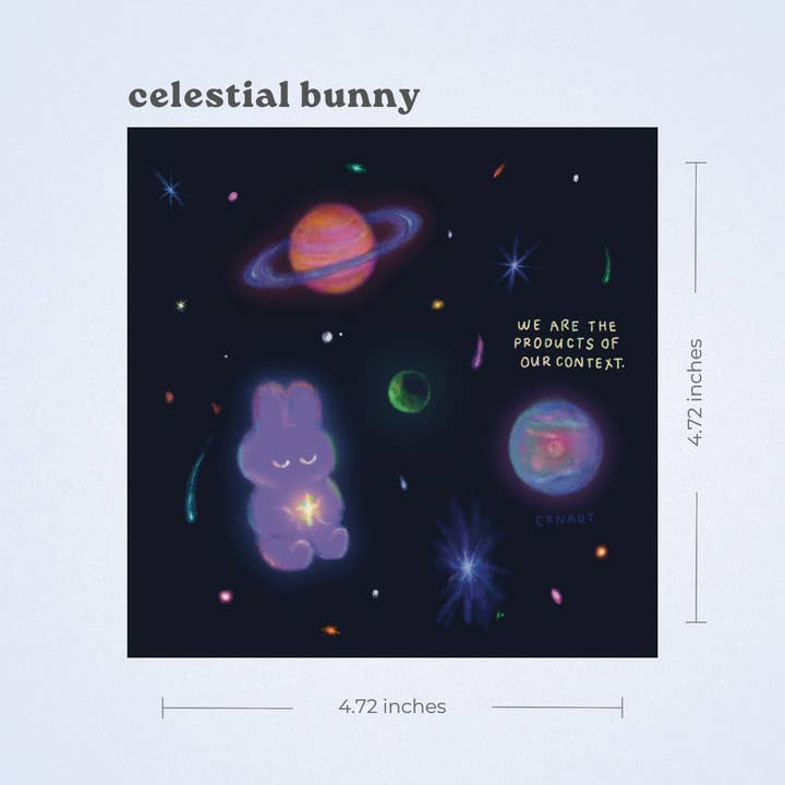 celestial bunny art print for wholesale by cxnart