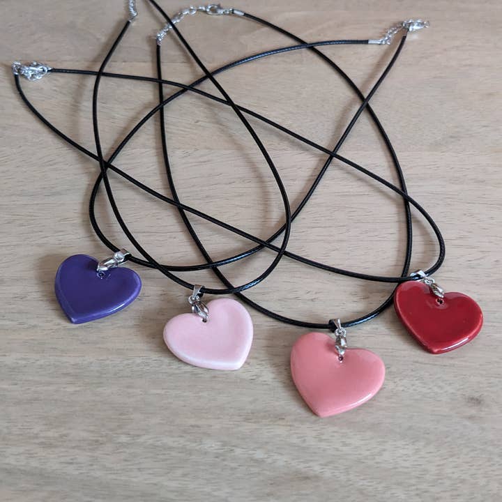 LES POTERIES DE SHAKTI - Wholesale Pendant/Charm Necklace - “Violet” ceramic heart necklace2