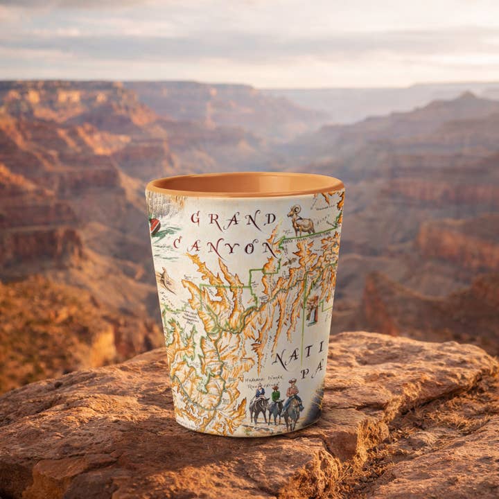 XPLORER MAPS - Wholesale Shot Glass - Grand Canyon National Park Map Ceramic Shot Glass - 1.5 oz 1