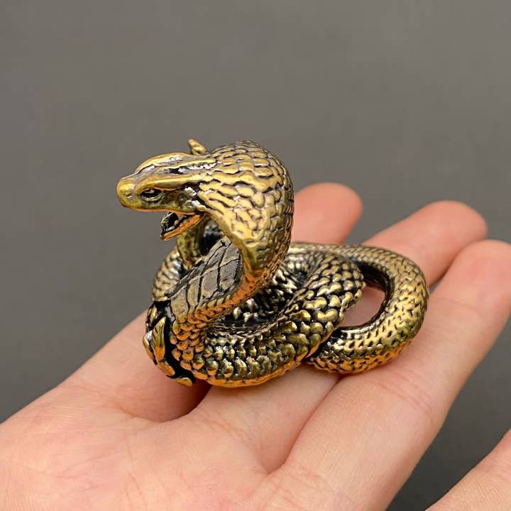 Mio Queena - Wholesale Decorative Figurine - Brass Cobra Snake Crafts Desktop Ornaments Decoration1
