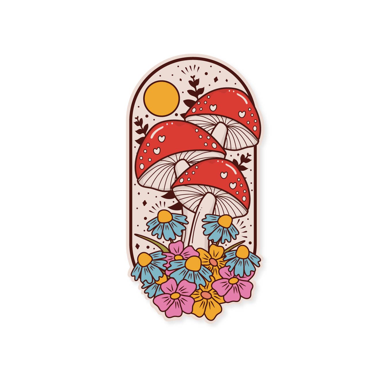 Graphic Heart - Wholesale Sticker - Wild Mushrooms - Vinyl Sticker