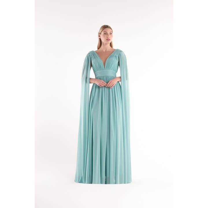 Long Chiffon Tunic Sleeve Dress for wholesale by Kuea Italian Style