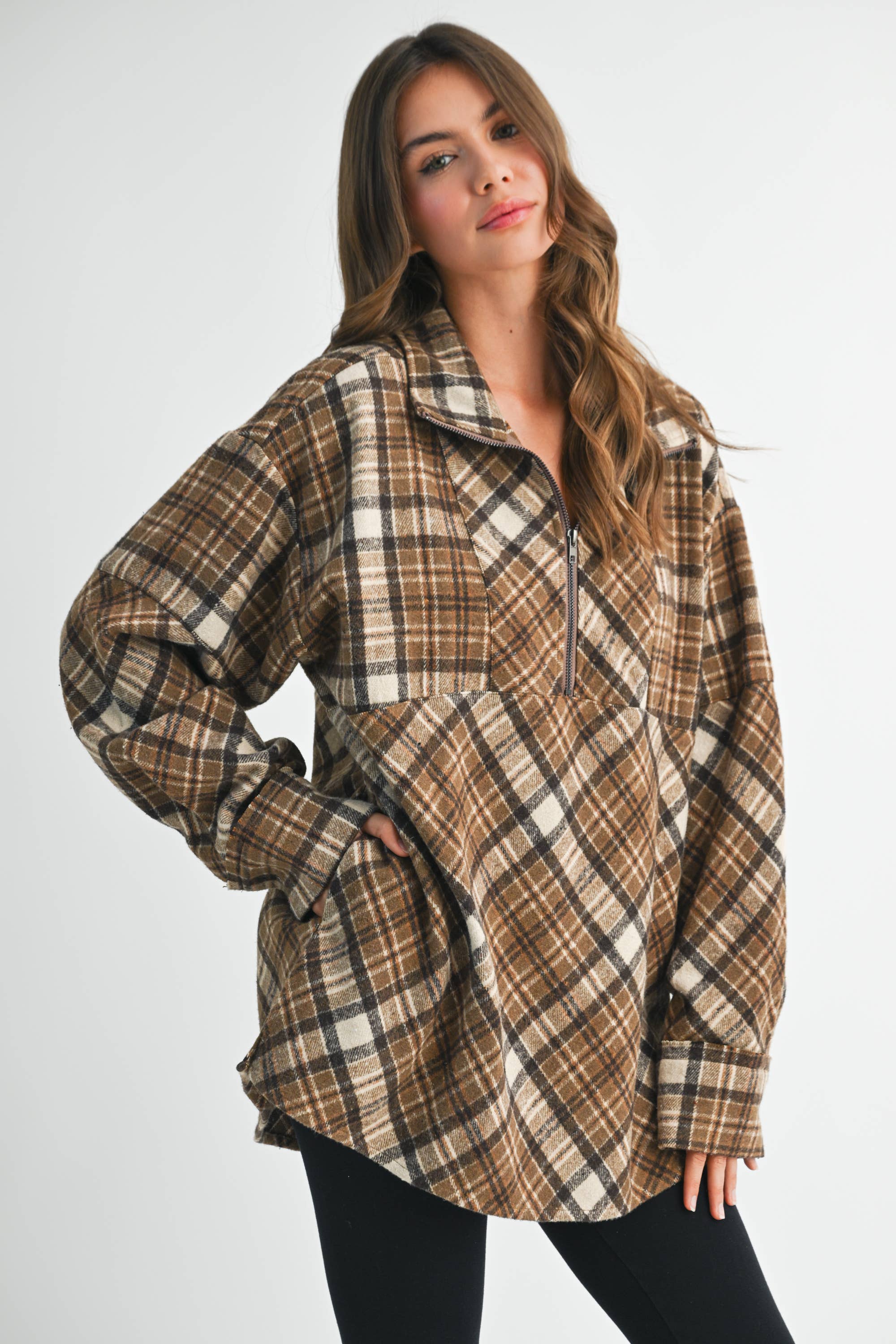 AEMI + CO - Wholesale Sweatshirt - Women's - 8421EK Mya Plaid Pullover 122