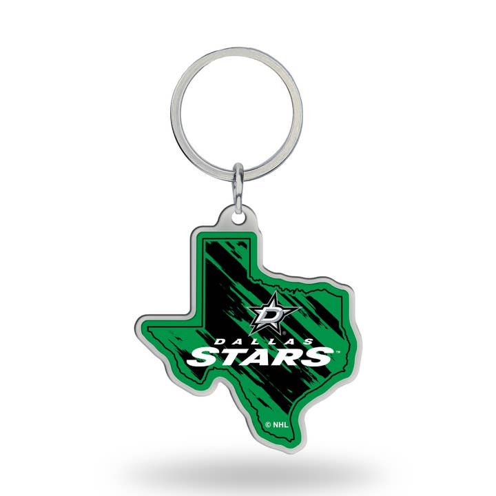 Rico Industries - Wholesale Keychain - Unisex - NHL Hockey Dallas Stars State Shape Keychain0