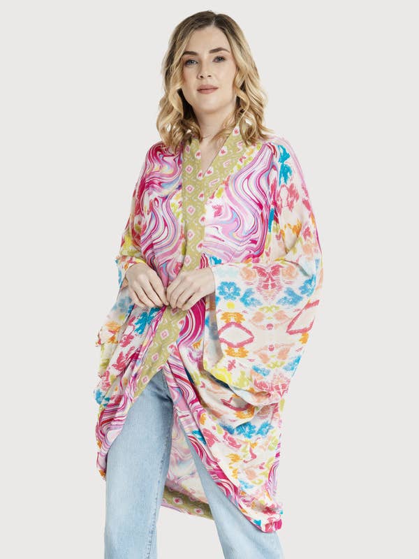 Multicolor Marble Kimono for wholesale by SAACHI