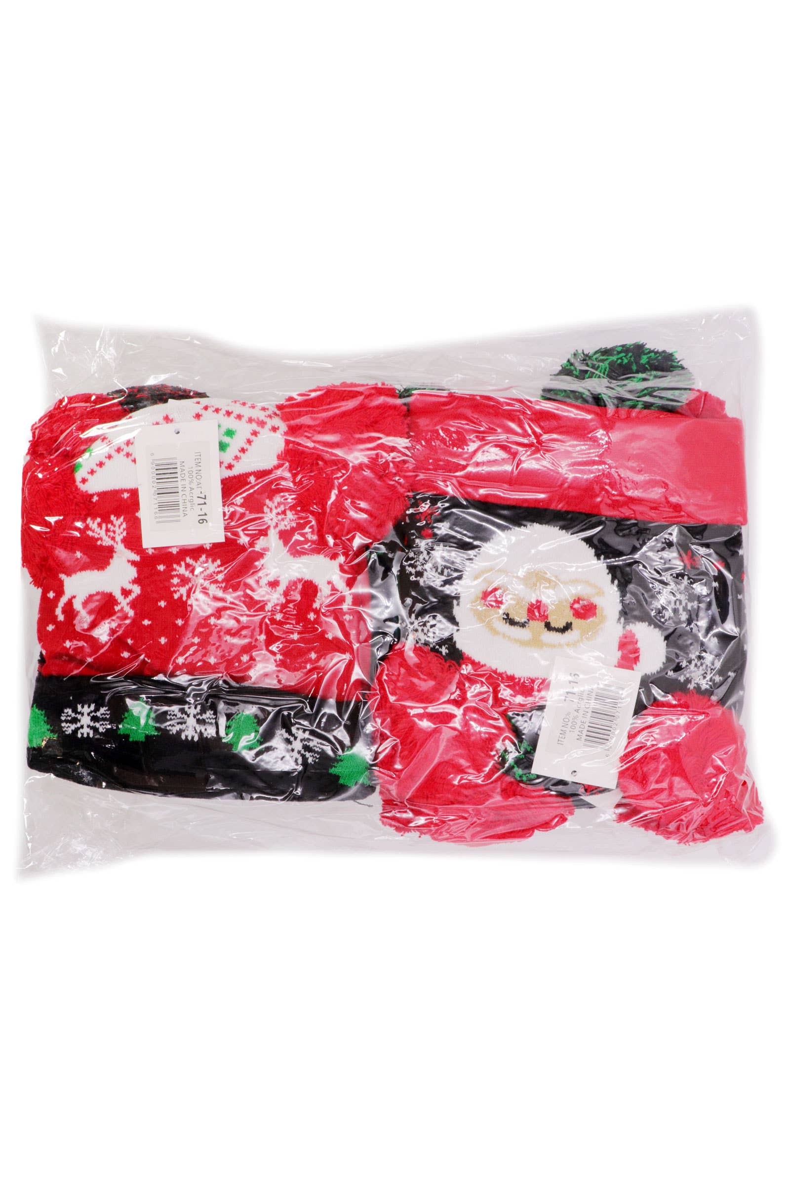 ASSORTI Kerstmis LED Lichtgevende Dubbele Pom Pom Muts voor groothandel op Faire13