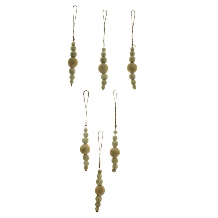 Sæt med 6 naturlige perleornamenter for engroshandel hos WT Collection