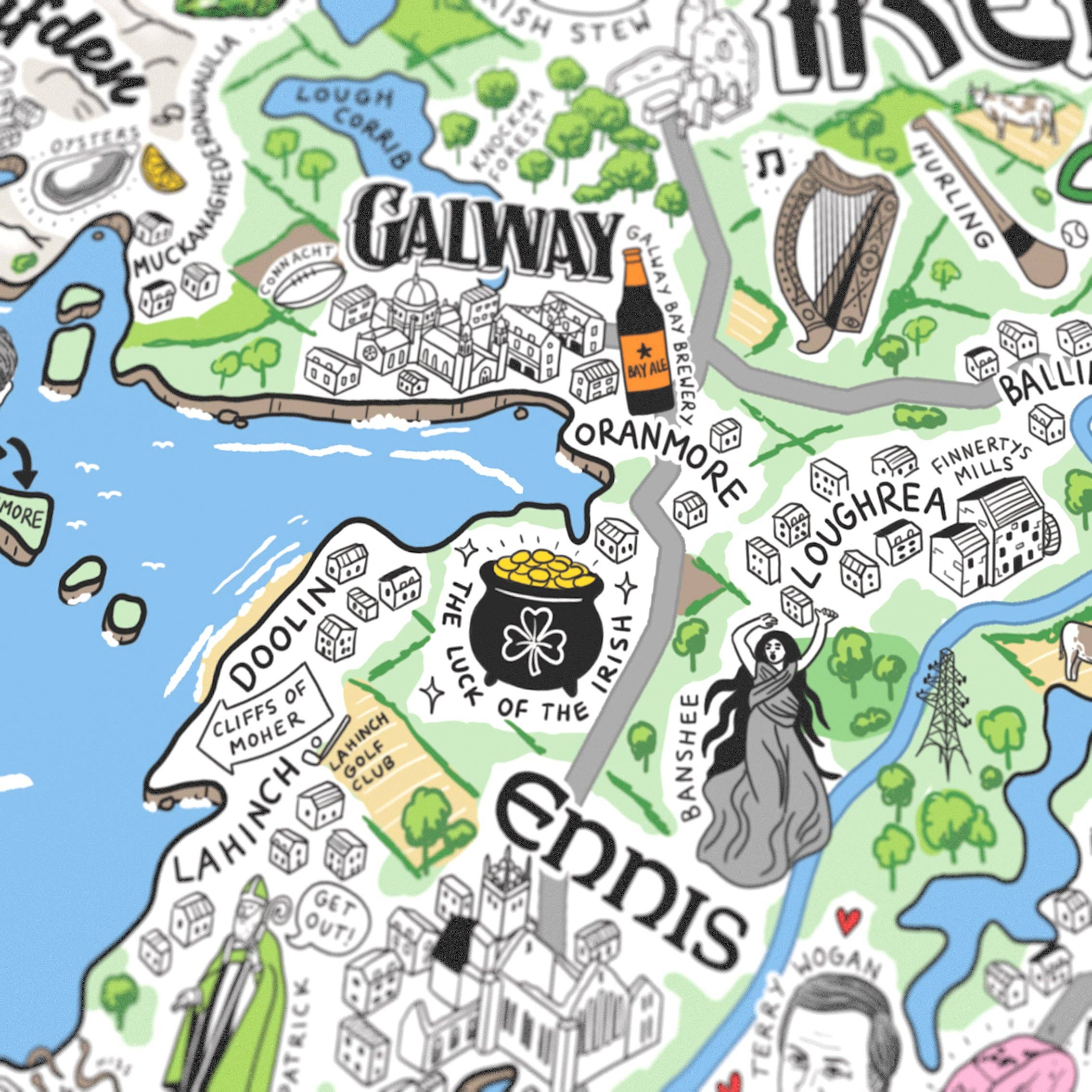 Evermade – wholesale Art print – Hand Drawn Map of Great Britain & Ireland Art Print10