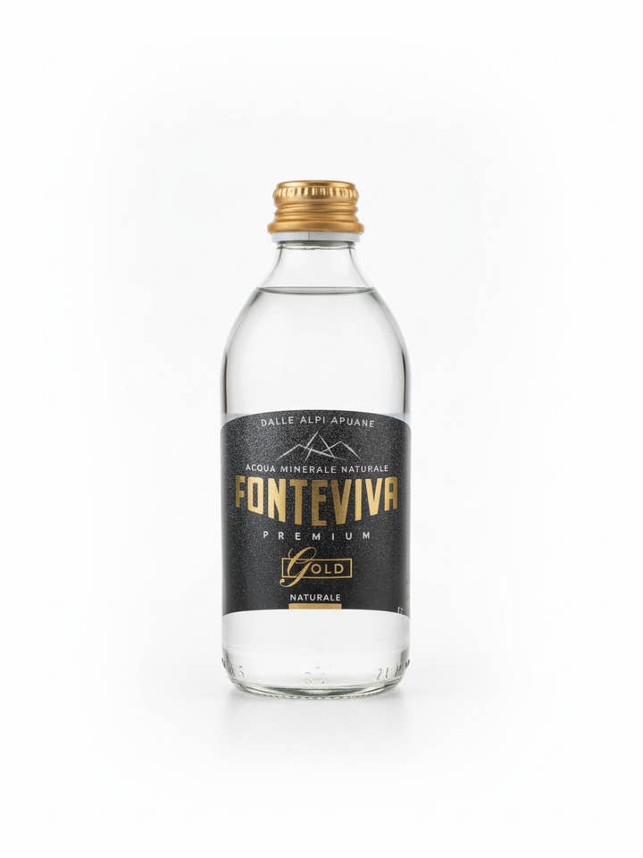 Fonteviva Gold – Stille Vand (330ml Glas, Kasse med 12) Lancering 2026 for engroshandel hos Fonteviva Acqua