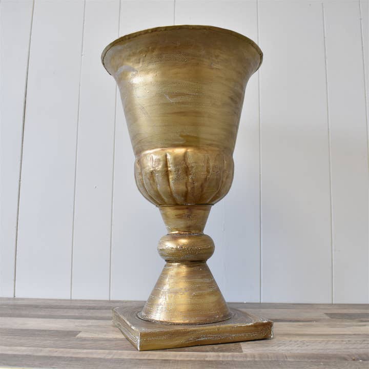 Vintage Gold Brushed Urn for wholesale by David Christopher's Collection