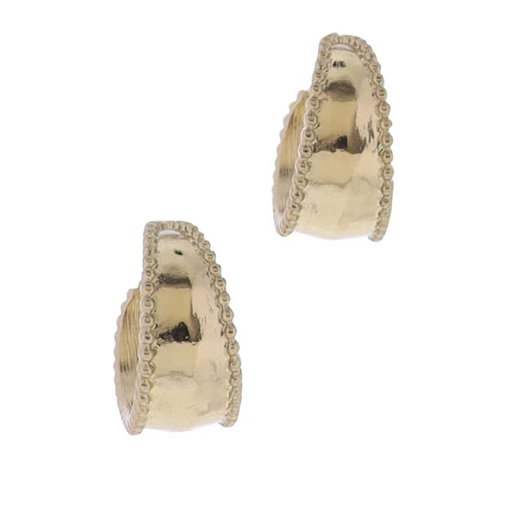 Gold Hoop Earring with Bubble Edges for wholesale by Jane Marie