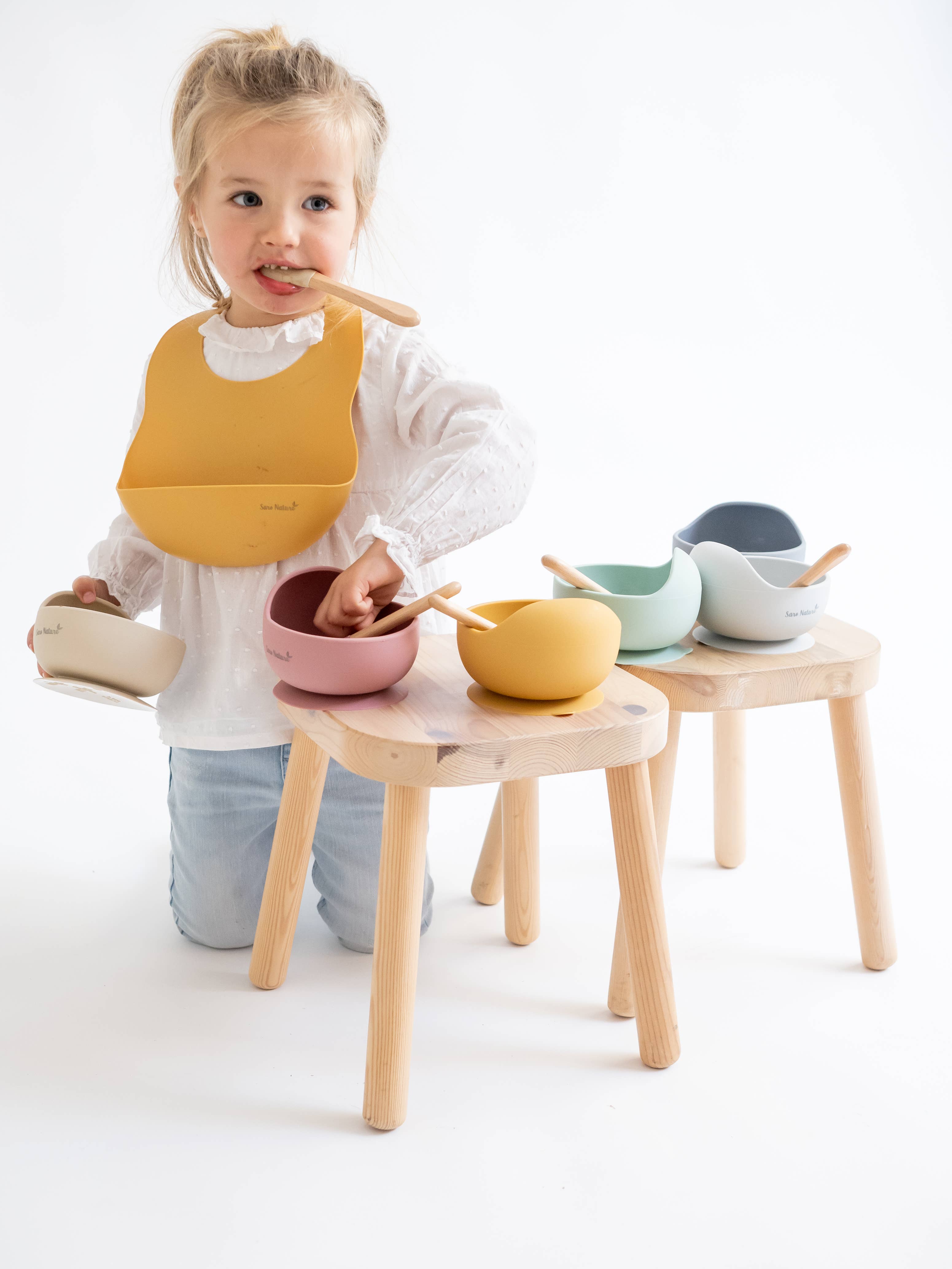 Saro / Kalencom – wholesale Matningsset - Baby – Nordic Wave Wave Skålmatningsset Mint1